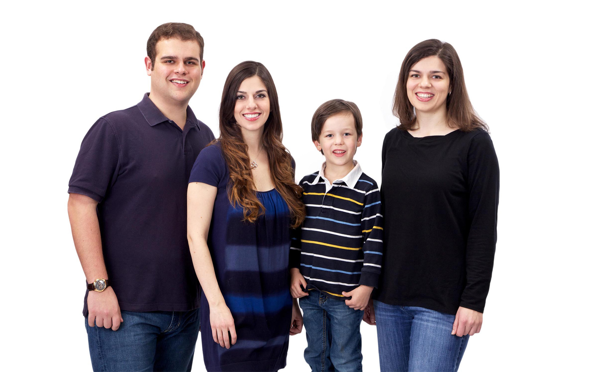 Brothers and sisters professional portrait with white background Dallas TX